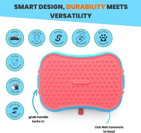 أوعية تغذية بطيئة للكلاب وحصيرة لعق من Super Feedy - وعاء للكلاب 4 في 1 - وعاء للكلاب يأكل ببطء - خالٍ من مادة BPA، وعاء تغذية بطيء من السيليكون بدرجة الطعام - وعاء للحيوانات الأليفة للأكل البطيء للأكل السريع - وحدة تغذية ألغاز للكلاب in Saudi Arabia