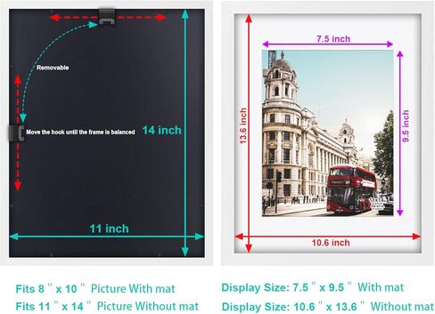 إطارات صور RR ROUND RICH DESIGN مصنوعة من الخشب الصلب مقاس 11x14 وعرض 5PK مقاس 8x10 مع حصيرة أو 11x14 بدون إطار صورة مثبت على الحائط باللون الأسود in Kuwait