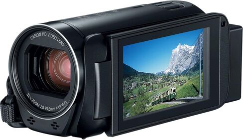 كاميرا فيديو Canon VIXIA HF R80 عالية الدقة مع تكبير متقدم 57x، فيديو 1080P، شاشة لمس 3 بوصة ومعالج صور DIGIC DV 4 - أسود (تم تجديده معتمد) in Kuwait