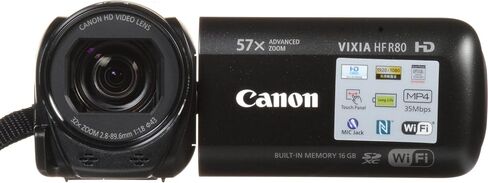 كاميرا فيديو Canon VIXIA HF R80 عالية الدقة مع تكبير متقدم 57x، فيديو 1080P، شاشة لمس 3 بوصة ومعالج صور DIGIC DV 4 - أسود (تم تجديده معتمد) in Kuwait
