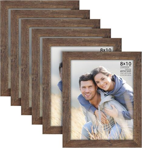 Langdon House 4x6 Picture Frames (Almond White, 6 Pack) Woodgrain Style, Wall Mount or Table Top, Richland Collection in Kuwait