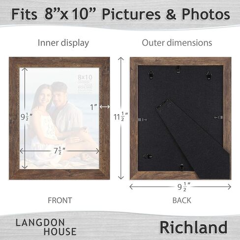 Langdon House 4x6 Picture Frames (Almond White, 6 Pack) Woodgrain Style, Wall Mount or Table Top, Richland Collection in Kuwait