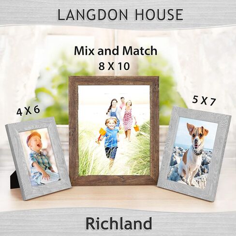 Langdon House 4x6 Picture Frames (Almond White, 6 Pack) Woodgrain Style, Wall Mount or Table Top, Richland Collection in Kuwait