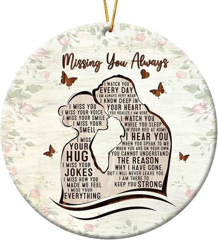 HYTURTLE My Mind Still Talks to You Cardinal Circle Ceramic Ornament - Memorial Christmas Ornament Gifts for Loss of Loved One in Heaven - Memorial Hanging Home Decorations Ornaments - 3' Inch in Saudi Arabia