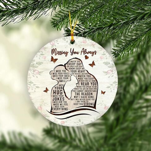 HYTURTLE My Mind Still Talks to You Cardinal Circle Ceramic Ornament - Memorial Christmas Ornament Gifts for Loss of Loved One in Heaven - Memorial Hanging Home Decorations Ornaments - 3' Inch in Saudi Arabia
