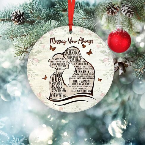 HYTURTLE My Mind Still Talks to You Cardinal Circle Ceramic Ornament - Memorial Christmas Ornament Gifts for Loss of Loved One in Heaven - Memorial Hanging Home Decorations Ornaments - 3' Inch in Saudi Arabia