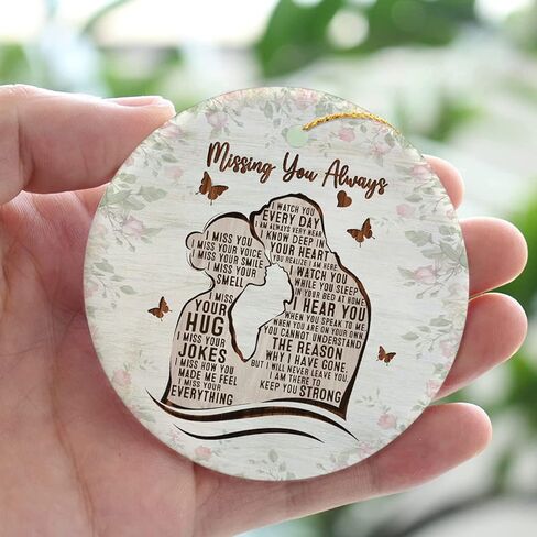HYTURTLE My Mind Still Talks to You Cardinal Circle Ceramic Ornament - Memorial Christmas Ornament Gifts for Loss of Loved One in Heaven - Memorial Hanging Home Decorations Ornaments - 3' Inch in Saudi Arabia