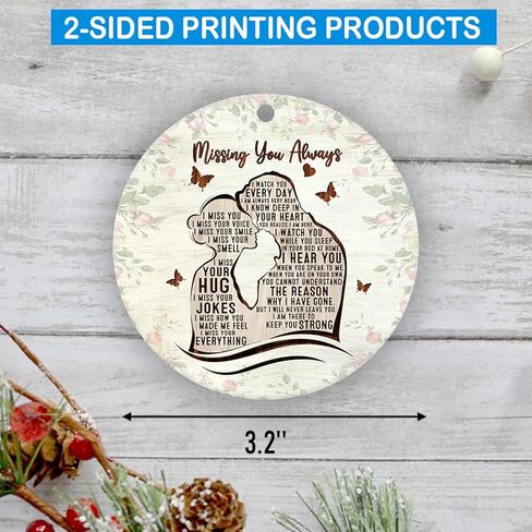 HYTURTLE My Mind Still Talks to You Cardinal Circle Ceramic Ornament - Memorial Christmas Ornament Gifts for Loss of Loved One in Heaven - Memorial Hanging Home Decorations Ornaments - 3' Inch in Saudi Arabia