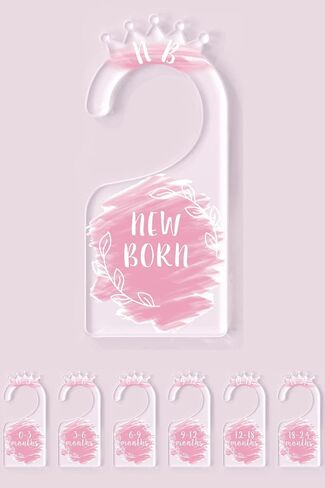 OneDream Baby Closet dividers Hanger separators - Set of 7 Baby Clothes dividers for Closet from Newborn to 24 Months, Acrylic Infant Clothes Divider Support DIY Pattern by Yourself in Saudi Arabia