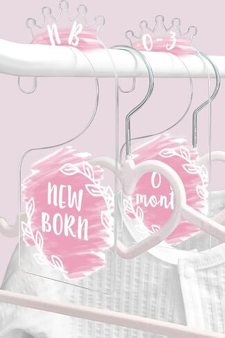 OneDream Baby Closet dividers Hanger separators - Set of 7 Baby Clothes dividers for Closet from Newborn to 24 Months, Acrylic Infant Clothes Divider Support DIY Pattern by Yourself in Saudi Arabia