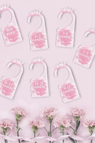 OneDream Baby Closet dividers Hanger separators - Set of 7 Baby Clothes dividers for Closet from Newborn to 24 Months, Acrylic Infant Clothes Divider Support DIY Pattern by Yourself in Saudi Arabia