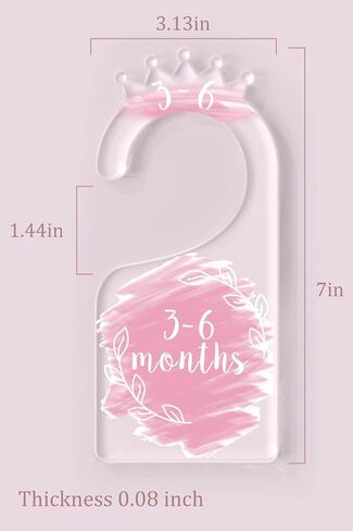 OneDream Baby Closet dividers Hanger separators - Set of 7 Baby Clothes dividers for Closet from Newborn to 24 Months, Acrylic Infant Clothes Divider Support DIY Pattern by Yourself in Saudi Arabia