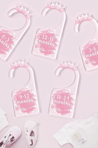 OneDream Baby Closet dividers Hanger separators - Set of 7 Baby Clothes dividers for Closet from Newborn to 24 Months, Acrylic Infant Clothes Divider Support DIY Pattern by Yourself in Saudi Arabia