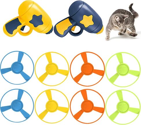 IAXSEE 10 قطع لعبة جلب القطط مع مجموعة مراوح طيران ملونة، لعب القط ألعاب تفاعلية للقطط لممارسة مطاردة القطط in Kuwait
