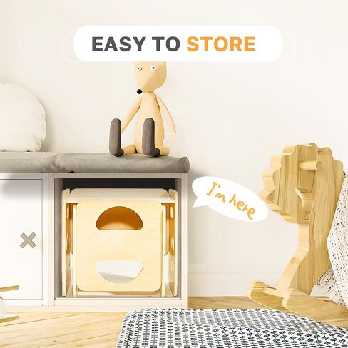 مجموعة طاولة وكرسي فطام مونتيسوري 2 في 1، مجموعة طاولة وكرسي خشبي للأطفال الصغار مع سبورات سوداء، مقعد بارتفاع قابل للتعديل، أثاث مونتيسوري للأطفال بعمر 1-3 سنوات للأولاد والبنات in Kuwait