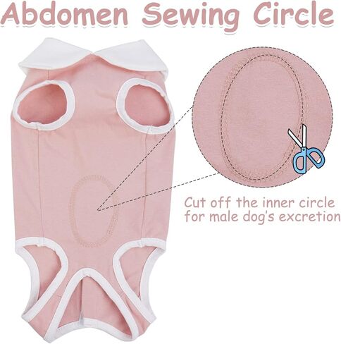 Recovery Suit for Dogs Cats, Cute Cat Recovery Suit Breathable Dog Onesie for Surgery Female Male Cone of Shame Alternative Surgical Spay Suit for Small Dogs Cats Pet Body Suit After Surgery,M in Kuwait