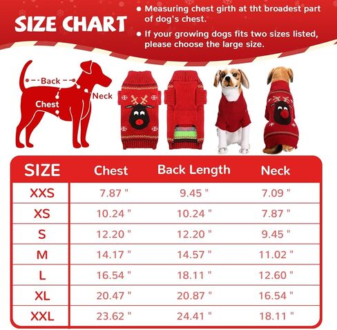 XGDMEIL الكلب سترة عيد الميلاد لطيف الأيائل عيد الميلاد ملابس الكلب الحيوانات الأليفة الزي لXs صغيرة متوسطة كبيرة الكلاب القطط الخريف الشتاء الياقة المدورة محبوك جرو البلوز (XXS) in Kuwait