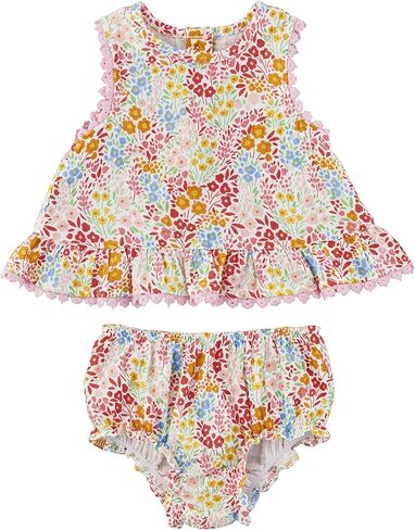 Mud Pie baby-girls Rainbow Floral Pinafore Set in Saudi Arabia