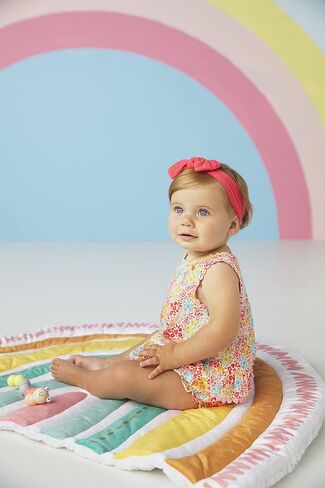 Mud Pie baby-girls Rainbow Floral Pinafore Set in Saudi Arabia