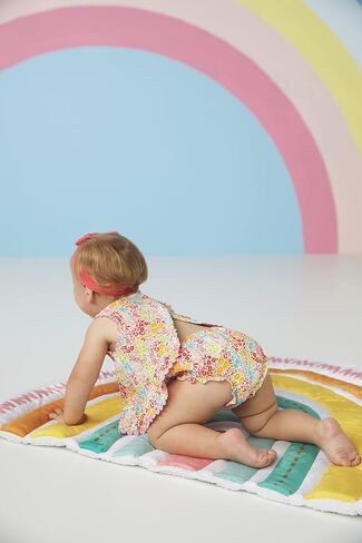 Mud Pie baby-girls Rainbow Floral Pinafore Set in Saudi Arabia