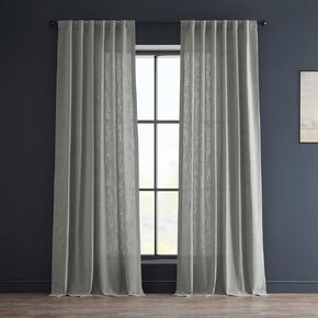 HPD Half Price Drapes Premium Heavy Faux Linen Curtains for Living Room (1 Panel), 50W x 84L Light Filtering Curtains 84 Inches Long Window Curtains for Bedroom, Ash Grey in Kuwait
