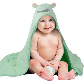 منشفة أطفال بغطاء رأس من الألياف الدقيقة من SUNLAND، منشفة حمام فائقة النعومة وفائقة الامتصاص لحديثي الولادة والرضع والأطفال الصغار من الفتيات والفتيان، مقاس 35 بوصة × 35 بوصة in Kuwait