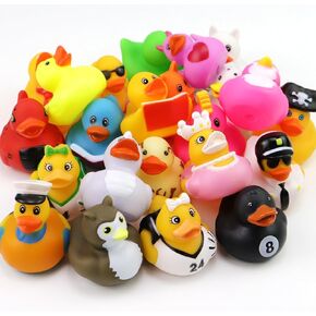 Fudragtn 24 Pcs Rubber Ducks for Jeep Ducking, 2.75 Inch Assorted Floater Jeep Ducks for Ducking for Kids, Baby Rubber Ducks in Bulk Bath Toy, Party Favors, Baby Birthday Shower Classroom Gifts