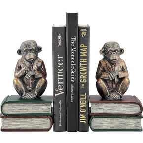 Danya B. Monkeys on Books Polyresin Antique Patina Finish Bookend Set of 2 in Kuwait