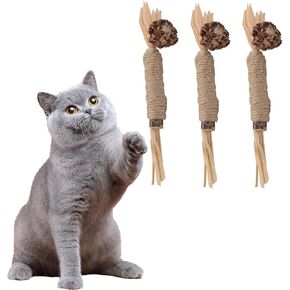Cats Teething Chew Toys Edible Chew Toys for Cats to Lick Teething Stick, Clean Teeth Breath Fresh 3 Pcs.