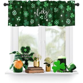 Spring Easter Valance Curtain for Window,Cartoon Bunny Hunter Green Truck Rod Pocket Kitchen Valances Short Curtain Panel Retro Cotton Linen Windows Treatment Drapes for Bedroom/Living Room/Cafe in Kuwait