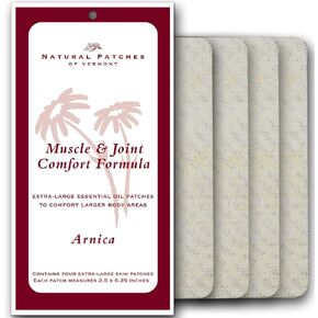 Natural Patches Of Vermont 00200 XL Arnica Muscle & Joint Comfort Essential Oil Body Patch, 2.5"x6.25", 4-Count Resealable in Kuwait