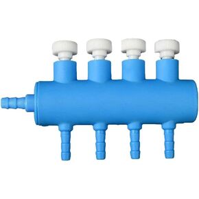 KOOBOOK 1Pcs Aquarium 4/6 Way Air Pump Valve- Manifold Air Flow Control Distributor Oxygen Splitter Adjustable 4/8MM Pipe Tube Universal