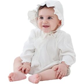 بذلة رومبير للفتيات حديثي الولادة بأكمام طويلة ملابس خريفية للرضع مع قبعة in Kuwait