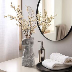 مزهرية زهرة سيراميك بيضاء من ComSaf للديكور، مزهرية وجه على شكل أنثى على الطراز الحديث، مزهرية زهرة فريدة لديكور غرفة المعيشة المنزلية والمكتب - نوع الوجه A in Kuwait