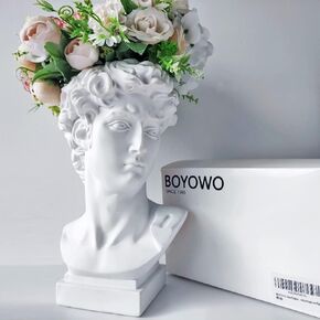 10.6'' David Statue Flower vases Unique vase Eclectic Decor 70s Decor Quirky Home Decor japandi entryway Table Decor Bookshelf Decorative Objects Organic Modern Home Decor White in Saudi Arabia