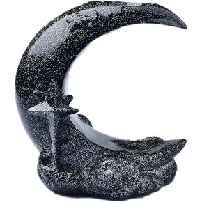 Moon Shaped Sphere Stand Base for Crystal Ball Display Stand Home Decor for Decor Ball (Gray Black Mixed)
