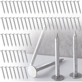 Tandefio 250 Pcs Aluminum Siding Nails Siding and Panel Nails Roofing Siding Nails Aluminum Metal Roofing Nails to Fasten Roofing Felt Wood Decking Insulation Board (1-1/4 Inch)