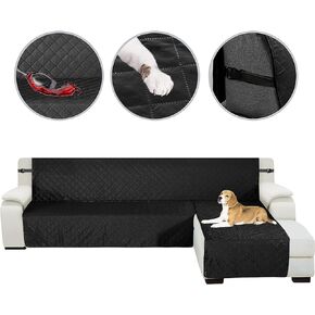 HDCAXKJ Sectional Couch Covers for Dogs 3-Pieces Water Resistant L Shape Sofa Cover Set Pet Friendly Sectional Slipcovers Living Room Non Slip L-Shaped Furniture Protector Washable (Gray, Large) in Kuwait