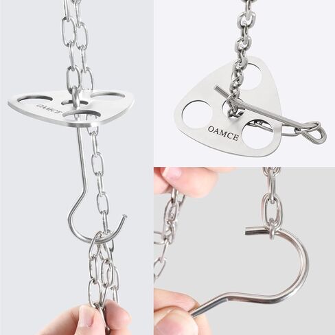 OAMCE Campfire Cooking Tripod - Stainless Steel with Adjustable Chain for Outdoor Pot Hanging and Campfire Cooking Support Plate in Kuwait