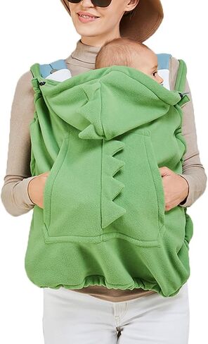 غطاء حامل الطفل، غطاء عربة الأطفال مزود بغطاء للرأس قابل للتمدد مع غطاء للرأس، عباءة أطفال دافئة مقاومة للرياح على شكل ديناصور للأم والطفل حديث الولادة والأطفال الصغار، مناسب لجميع الفصول (أخضر) in Kuwait