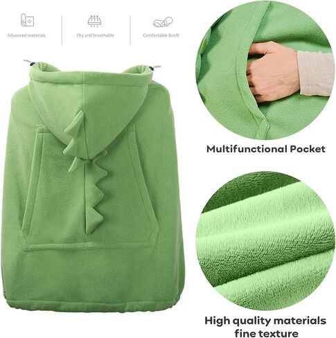 غطاء حامل الطفل، غطاء عربة الأطفال مزود بغطاء للرأس قابل للتمدد مع غطاء للرأس، عباءة أطفال دافئة مقاومة للرياح على شكل ديناصور للأم والطفل حديث الولادة والأطفال الصغار، مناسب لجميع الفصول (أخضر) in Kuwait