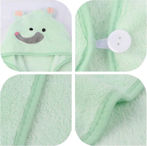 منشفة أطفال بغطاء رأس من الألياف الدقيقة من SUNLAND، منشفة حمام فائقة النعومة وفائقة الامتصاص لحديثي الولادة والرضع والأطفال الصغار من الفتيات والفتيان، مقاس 35 بوصة × 35 بوصة in Kuwait