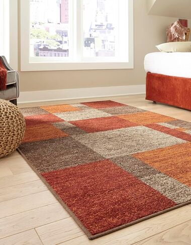 Unique Loom Autumn Collection Area Rug - Providence (2' 7" x 10' Runner, Blue Gray/ Light Brown) in Saudi Arabia