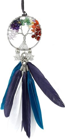 صائدة الأحلام للسيارة، صائدة الأحلام شجرة الحياة، ملحقات مرآة الرؤية الخلفية للسيارة، زخرفة شاكرا المعلقة للسيارة، شفاء كريستال نافذة الجدار لغرفة النوم، صائدة الأحلام الصغيرة المصنوعة يدويًا in Kuwait