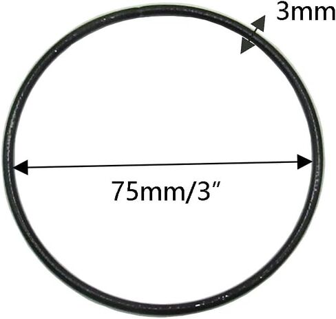 10 قطع سوداء 3 انش حلقات معدنية صائدة الاحلام حلقات مكرمية حلقات مكرمية لتزيين اكليل الزفاف والحرف اليدوية in Kuwait