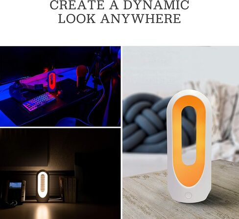 مصباح LED متغير اللون من Enbrighten، ليلة عصرية، أبيض خافت وألوان RBG نابضة بالحياة، أساسيات النوم، مثالية للمكتب المنزلي، الألعاب، غرفة النوم، غرفة الأطفال، ضوء القراءة، 49632، بلاستيك، أبيض in Kuwait