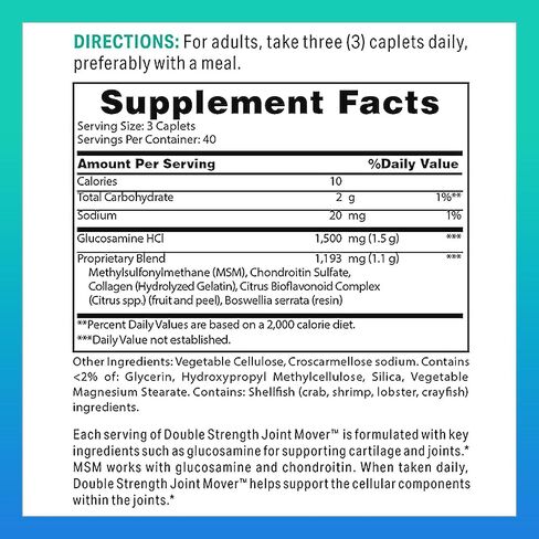 Vitamin World Double Strength Joint Mover | Joint Support Nutritional Supplement feat. Glucosamine, MSM, & Chondroitin to Support Joint Comfort and Flexibility, 480 Caplets in Kuwait