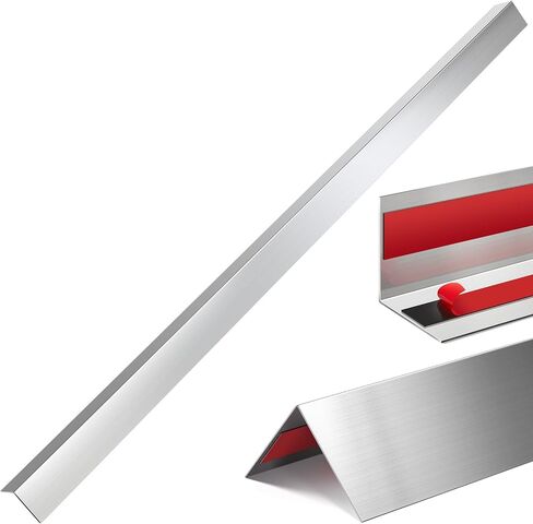 Therwen 10 Pcs 304 Stainless Steel Wall Corner Guards 0.5 x 0.5 x 36 Inch Self Adhesive Heavy Duty Corner Protector Trim with 90 Degree Angle for Wall Protection Metal Edge Guard in Saudi Arabia