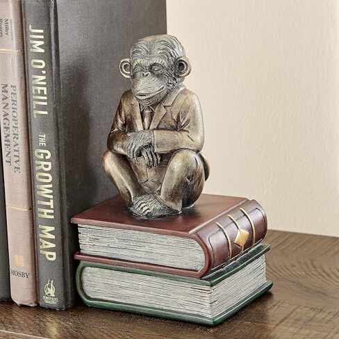 Danya B. Monkeys on Books Polyresin Antique Patina Finish Bookend Set of 2 in Kuwait
