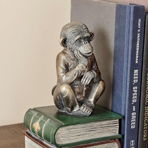 Danya B. Monkeys on Books Polyresin Antique Patina Finish Bookend Set of 2 in Kuwait